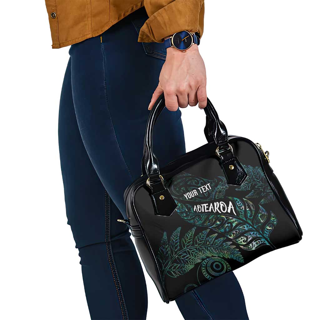 Aotearoa Personalized Lawn Bowls Maori Shoulder Handbag New Zealand Paua Shell Tribal Silver Fern LT7 - Polynesian Pride
