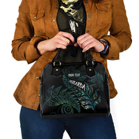 Aotearoa Personalized Lawn Bowls Maori Shoulder Handbag New Zealand Paua Shell Tribal Silver Fern LT7 - Polynesian Pride