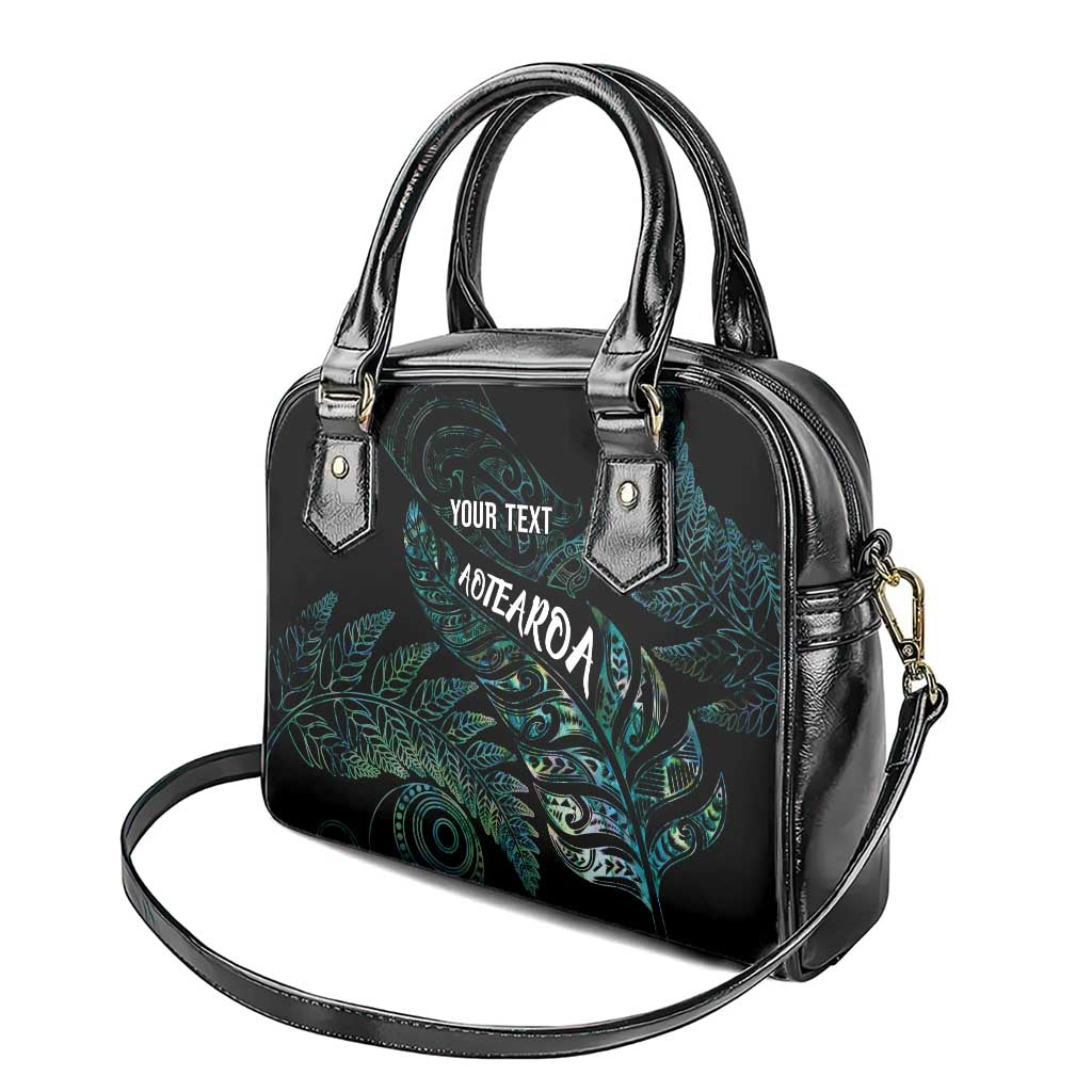 Aotearoa Personalized Lawn Bowls Maori Shoulder Handbag New Zealand Paua Shell Tribal Silver Fern LT7 - Polynesian Pride