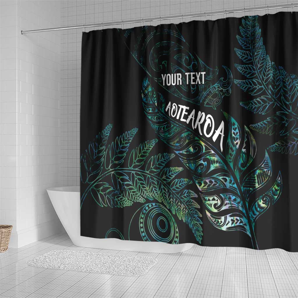 Aotearoa Personalized Lawn Bowls Maori Shower Curtain New Zealand Paua Shell Tribal Silver Fern LT7 - Polynesian Pride