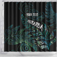 Aotearoa Personalized Lawn Bowls Maori Shower Curtain New Zealand Paua Shell Tribal Silver Fern LT7 - Polynesian Pride