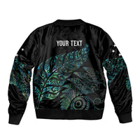 Aotearoa Personalized Lawn Bowls Maori Sleeve Zip Bomber Jacket New Zealand Paua Shell Tribal Silver Fern LT7 - Polynesian Pride