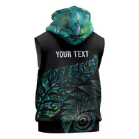 Aotearoa Personalized Lawn Bowls Maori Sleeveless Hoodie New Zealand Paua Shell Tribal Silver Fern LT7 - Polynesian Pride