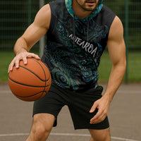 Aotearoa Personalized Lawn Bowls Maori Sleeveless Hoodie New Zealand Paua Shell Tribal Silver Fern LT7 - Polynesian Pride