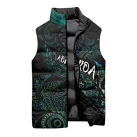 Aotearoa Personalized Lawn Bowls Maori Sleeveless Puffer Jacket New Zealand Paua Shell Tribal Silver Fern LT7 - Polynesian Pride