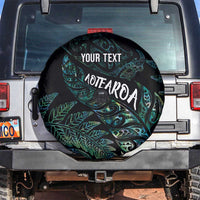 Aotearoa Personalized Lawn Bowls Maori Spare Tire Cover New Zealand Paua Shell Tribal Silver Fern LT7 Green - Polynesian Pride