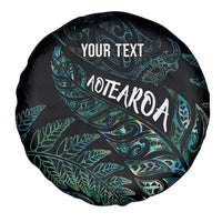 Aotearoa Personalized Lawn Bowls Maori Spare Tire Cover New Zealand Paua Shell Tribal Silver Fern LT7 - Polynesian Pride