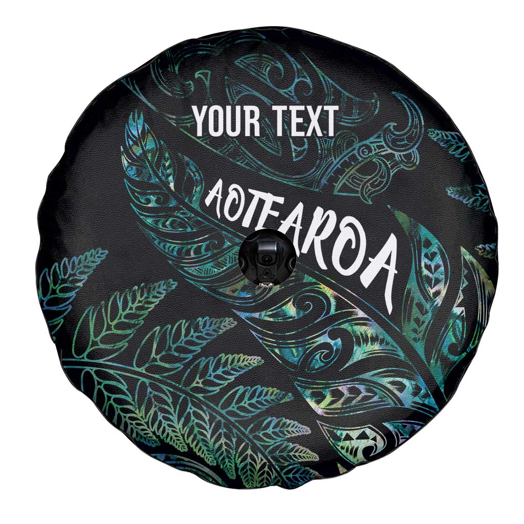Aotearoa Personalized Lawn Bowls Maori Spare Tire Cover New Zealand Paua Shell Tribal Silver Fern LT7 - Polynesian Pride