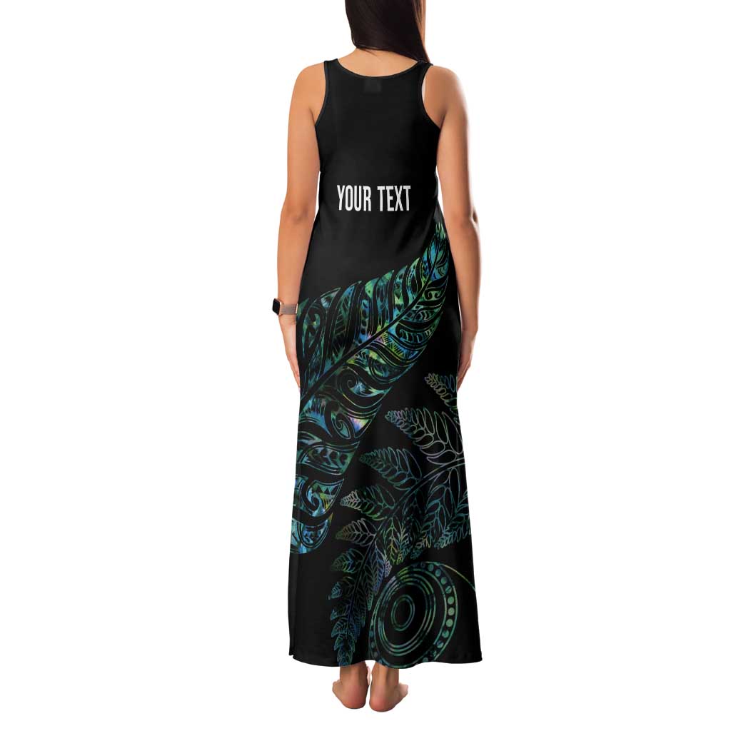 Aotearoa Personalized Lawn Bowls Maori Tank Maxi Dress New Zealand Paua Shell Tribal Silver Fern LT7 - Polynesian Pride