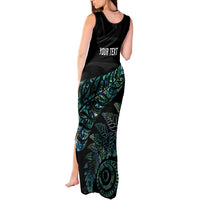 Aotearoa Personalized Lawn Bowls Maori Tank Maxi Dress New Zealand Paua Shell Tribal Silver Fern LT7 - Polynesian Pride