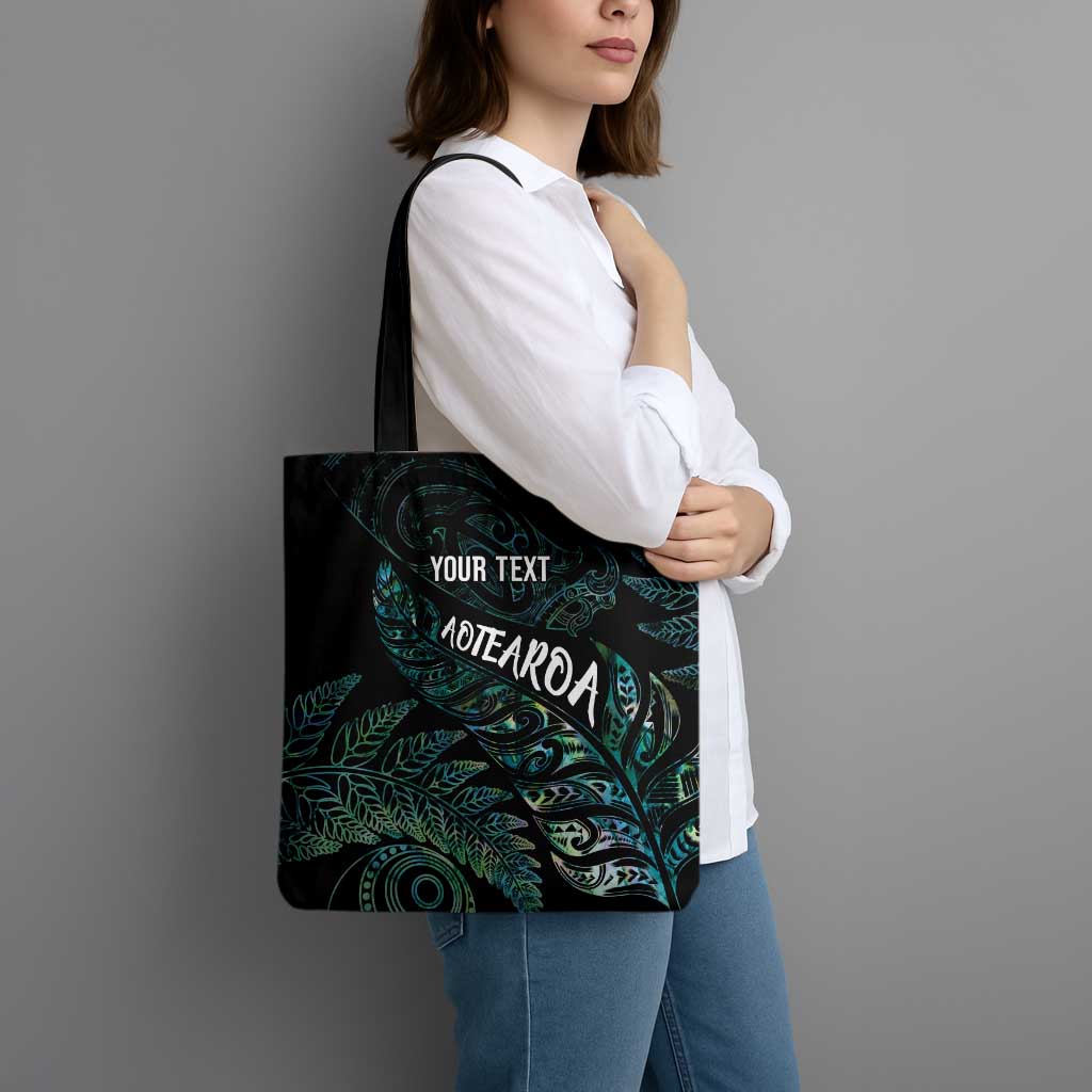 Aotearoa Personalized Lawn Bowls Maori Tote Bag New Zealand Paua Shell Tribal Silver Fern LT7 - Polynesian Pride