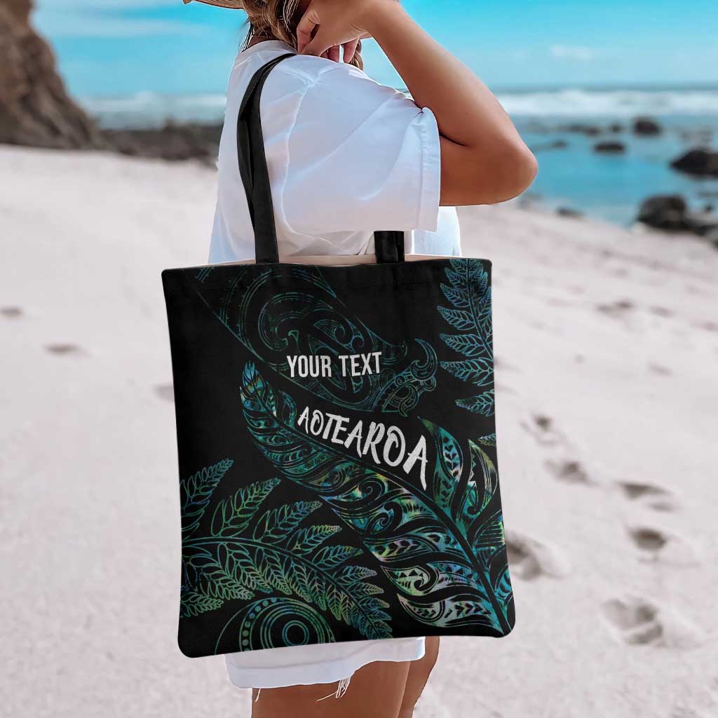 Aotearoa Personalized Lawn Bowls Maori Tote Bag New Zealand Paua Shell Tribal Silver Fern LT7 - Polynesian Pride