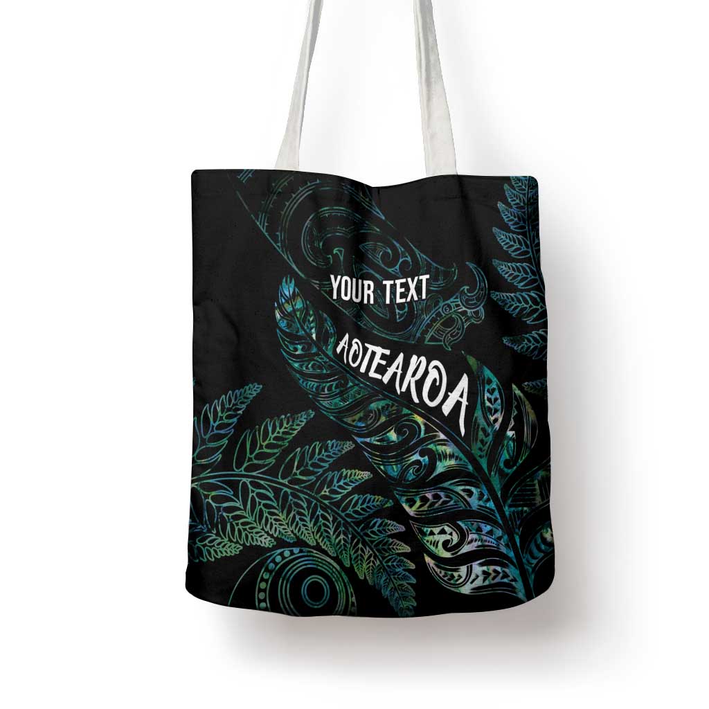 Aotearoa Personalized Lawn Bowls Maori Tote Bag New Zealand Paua Shell Tribal Silver Fern LT7 - Polynesian Pride
