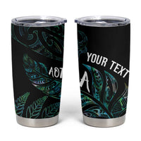 Aotearoa Personalized Lawn Bowls Maori Tumbler Cup New Zealand Paua Shell Tribal Silver Fern LT7 Green - Polynesian Pride