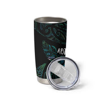 Aotearoa Personalized Lawn Bowls Maori Tumbler Cup New Zealand Paua Shell Tribal Silver Fern LT7 - Polynesian Pride