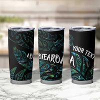 Aotearoa Personalized Lawn Bowls Maori Tumbler Cup New Zealand Paua Shell Tribal Silver Fern LT7 - Polynesian Pride