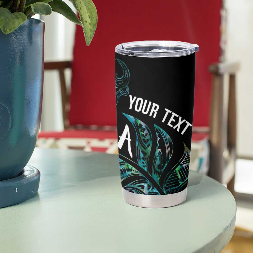 Aotearoa Personalized Lawn Bowls Maori Tumbler Cup New Zealand Paua Shell Tribal Silver Fern LT7 - Polynesian Pride