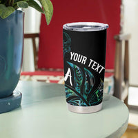 Aotearoa Personalized Lawn Bowls Maori Tumbler Cup New Zealand Paua Shell Tribal Silver Fern LT7 - Polynesian Pride