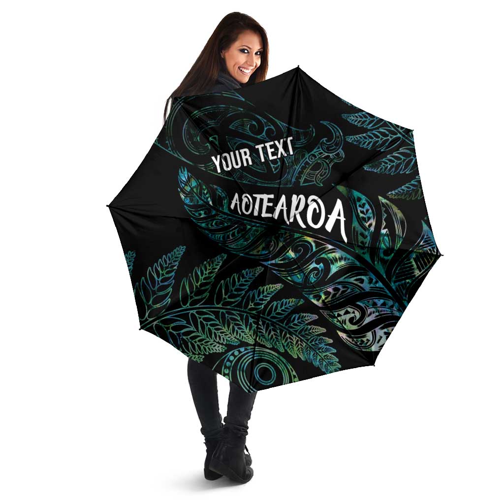 Aotearoa Personalized Lawn Bowls Maori Umbrella New Zealand Paua Shell Tribal Silver Fern LT7 - Polynesian Pride