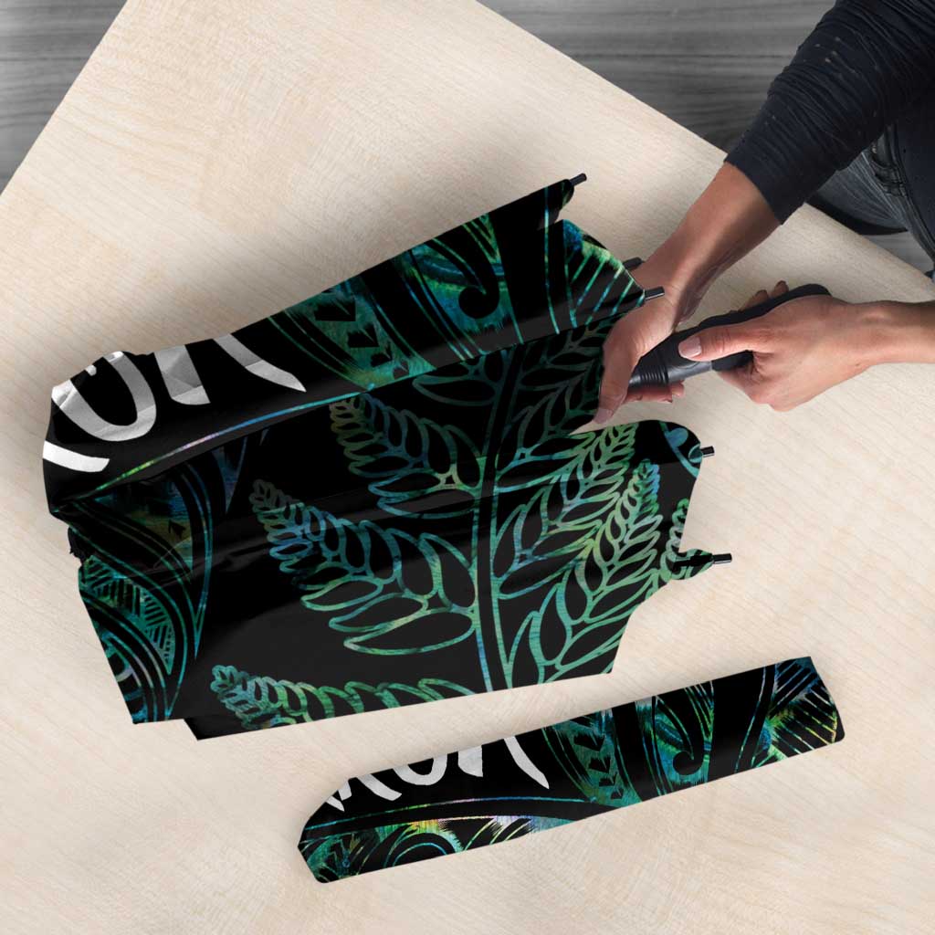 Aotearoa Personalized Lawn Bowls Maori Umbrella New Zealand Paua Shell Tribal Silver Fern LT7 - Polynesian Pride