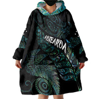 Aotearoa Personalized Lawn Bowls Maori Wearable Blanket Hoodie New Zealand Paua Shell Tribal Silver Fern LT7 - Polynesian Pride