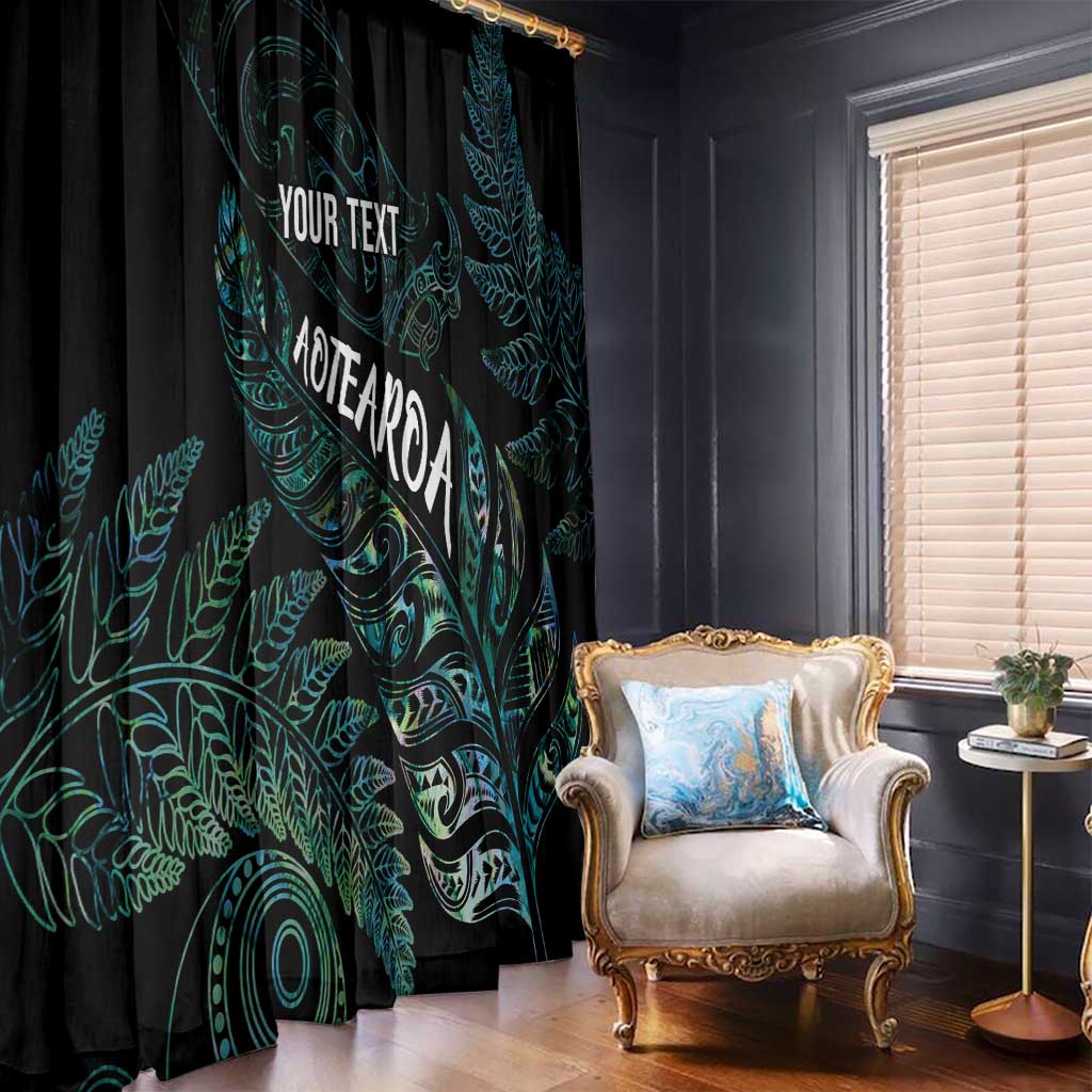 Aotearoa Personalized Lawn Bowls Maori Window Curtain New Zealand Paua Shell Tribal Silver Fern LT7 - Polynesian Pride