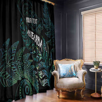 Aotearoa Personalized Lawn Bowls Maori Window Curtain New Zealand Paua Shell Tribal Silver Fern LT7 - Polynesian Pride