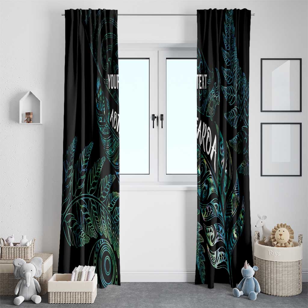 Aotearoa Personalized Lawn Bowls Maori Window Curtain New Zealand Paua Shell Tribal Silver Fern LT7 - Polynesian Pride