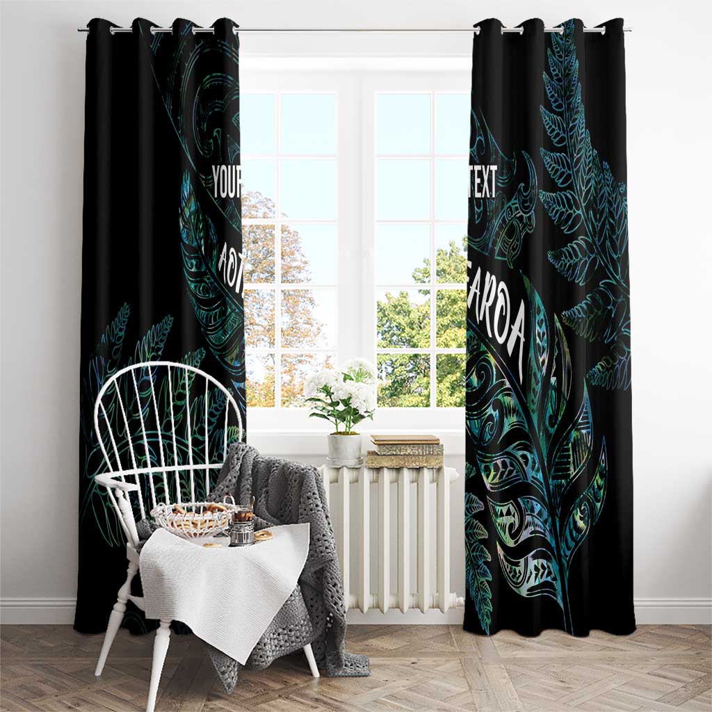 Aotearoa Personalized Lawn Bowls Maori Window Curtain New Zealand Paua Shell Tribal Silver Fern LT7 - Polynesian Pride