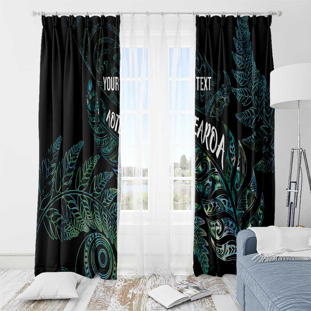 Aotearoa Personalized Lawn Bowls Maori Window Curtain New Zealand Paua Shell Tribal Silver Fern LT7 - Polynesian Pride