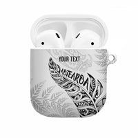Aotearoa Personalized Lawn Bowls Maori AirPods Case New Zealand White Tribal Silver Fern LT7 White - Polynesian Pride