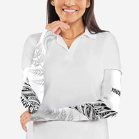 Aotearoa Personalized Lawn Bowls Maori Arm Sleeves New Zealand White Tribal Silver Fern LT7 - Polynesian Pride
