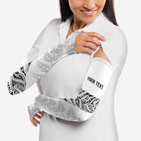 Aotearoa Personalized Lawn Bowls Maori Arm Sleeves New Zealand White Tribal Silver Fern LT7 - Polynesian Pride