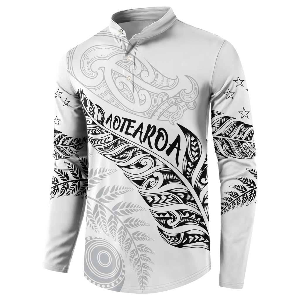 Aotearoa Personalized Lawn Bowls Maori Button Sweatshirt New Zealand White Tribal Silver Fern LT7 - Polynesian Pride
