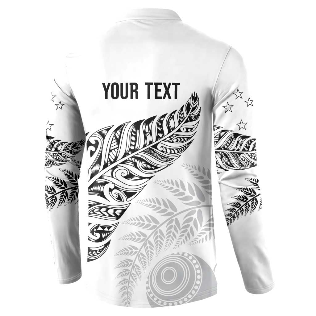 Aotearoa Personalized Lawn Bowls Maori Button Sweatshirt New Zealand White Tribal Silver Fern LT7 - Polynesian Pride