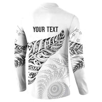 Aotearoa Personalized Lawn Bowls Maori Button Sweatshirt New Zealand White Tribal Silver Fern LT7 - Polynesian Pride