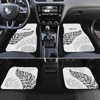 Aotearoa Personalized Lawn Bowls Maori Car Mats New Zealand White Tribal Silver Fern LT7 Set 4pcs White - Polynesian Pride