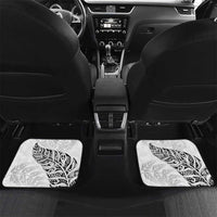 Aotearoa Personalized Lawn Bowls Maori Car Mats New Zealand White Tribal Silver Fern LT7 Set 2pcs - Back White - Polynesian Pride