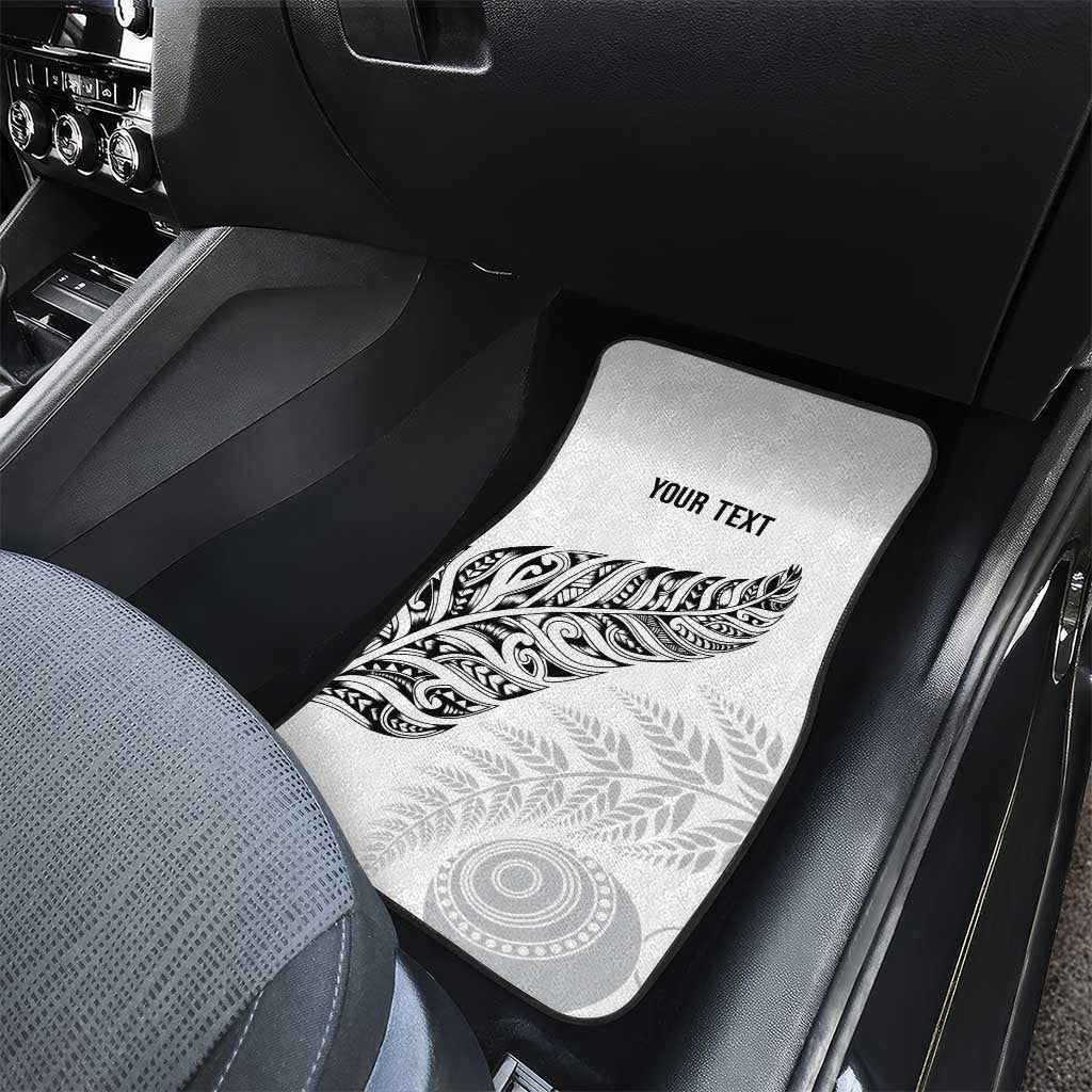 Aotearoa Personalized Lawn Bowls Maori Car Mats New Zealand White Tribal Silver Fern LT7 - Polynesian Pride