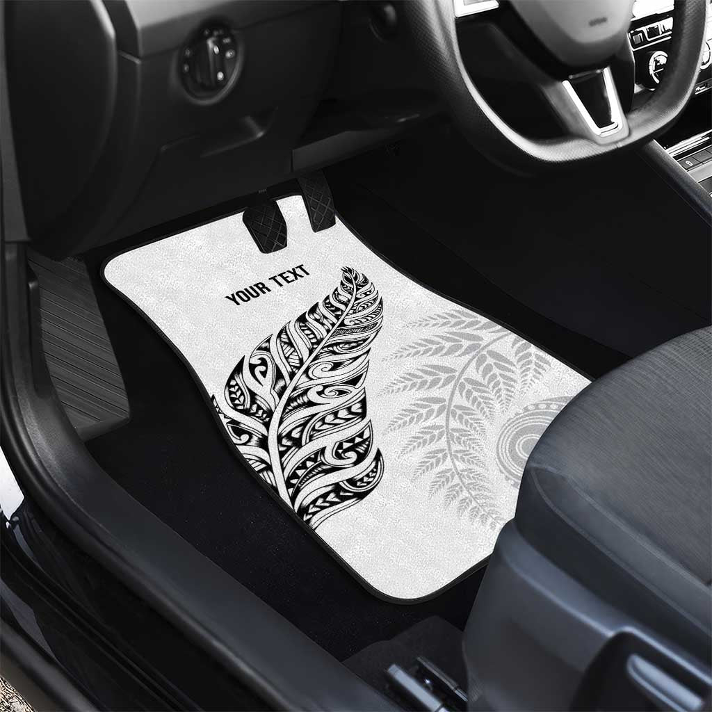 Aotearoa Personalized Lawn Bowls Maori Car Mats New Zealand White Tribal Silver Fern LT7 - Polynesian Pride