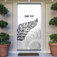 Aotearoa Personalized Lawn Bowls Maori Door Cover New Zealand White Tribal Silver Fern LT7 White - Polynesian Pride