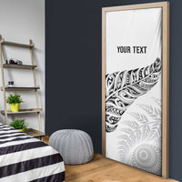 Aotearoa Personalized Lawn Bowls Maori Door Cover New Zealand White Tribal Silver Fern LT7 - Polynesian Pride