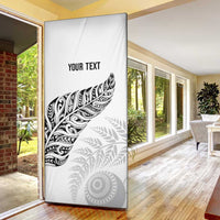Aotearoa Personalized Lawn Bowls Maori Door Cover New Zealand White Tribal Silver Fern LT7 - Polynesian Pride