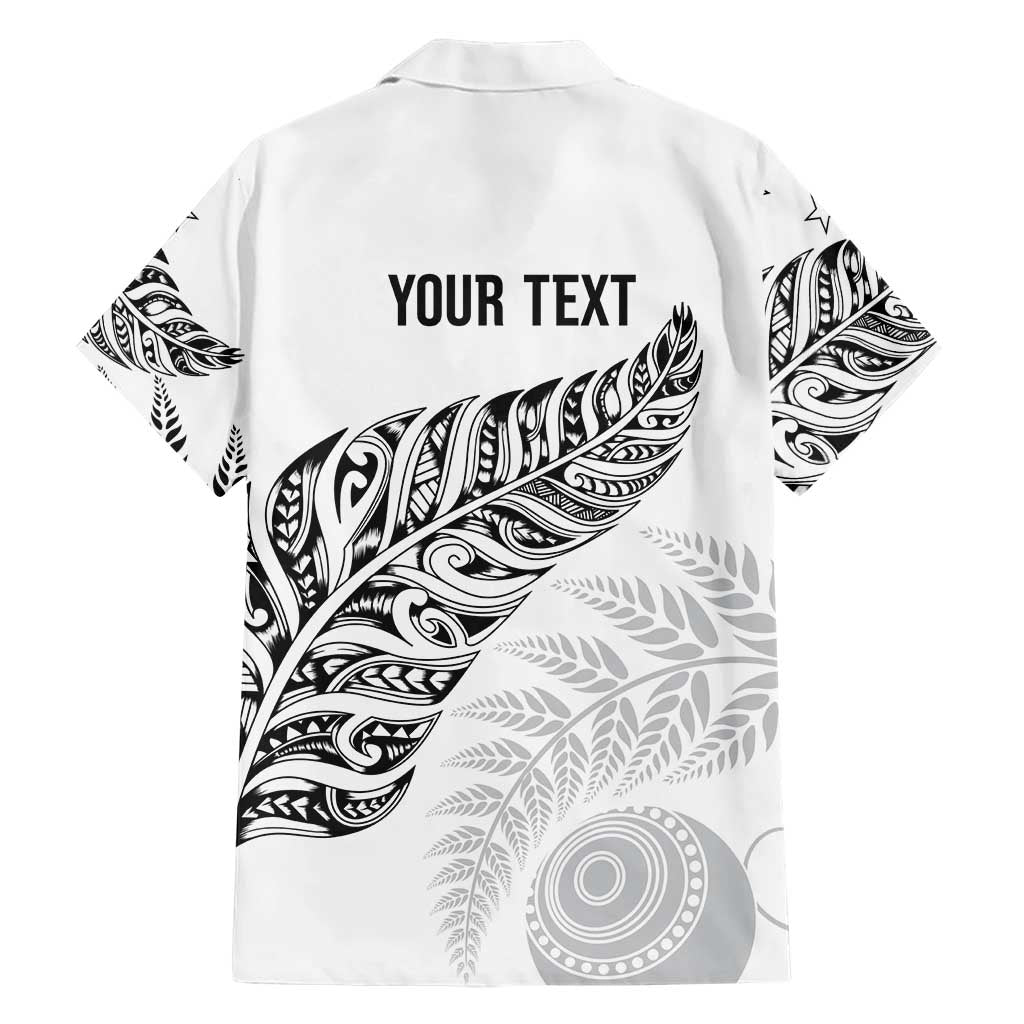 Aotearoa Personalized Lawn Bowls Maori Hawaiian Shirt New Zealand White Tribal Silver Fern LT7 - Polynesian Pride