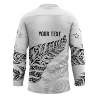 Aotearoa Personalized Lawn Bowls Maori Hockey Jersey New Zealand White Tribal Silver Fern LT7 - Polynesian Pride