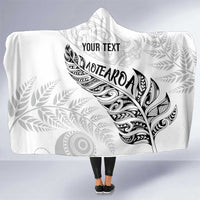 Aotearoa Personalized Lawn Bowls Maori Hooded Blanket New Zealand White Tribal Silver Fern LT7 One Size White - Polynesian Pride