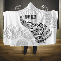 Aotearoa Personalized Lawn Bowls Maori Hooded Blanket New Zealand White Tribal Silver Fern LT7 - Polynesian Pride