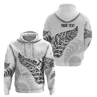 Aotearoa Personalized Lawn Bowls Maori Hoodie New Zealand White Tribal Silver Fern - Polynesian Pride