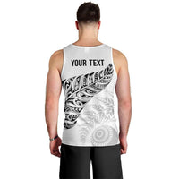 Aotearoa Personalized Lawn Bowls Maori Men Tank Top New Zealand White Tribal Silver Fern LT7 - Polynesian Pride