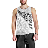 Aotearoa Personalized Lawn Bowls Maori Men Tank Top New Zealand White Tribal Silver Fern LT7 - Polynesian Pride
